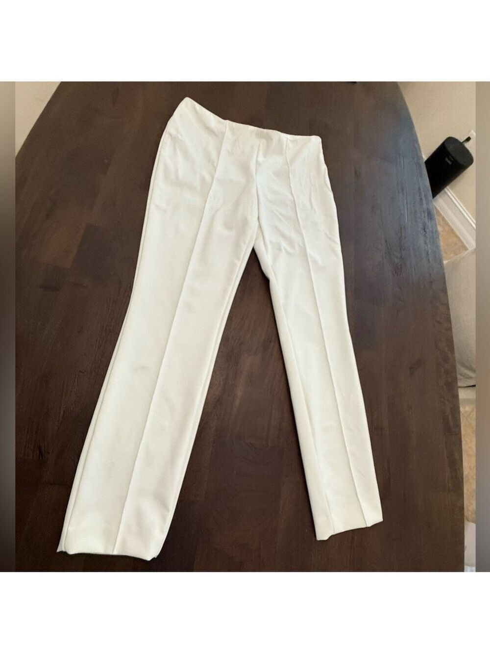 Escada White Cream  stretchy Pants Straight Leg Formal 40.
